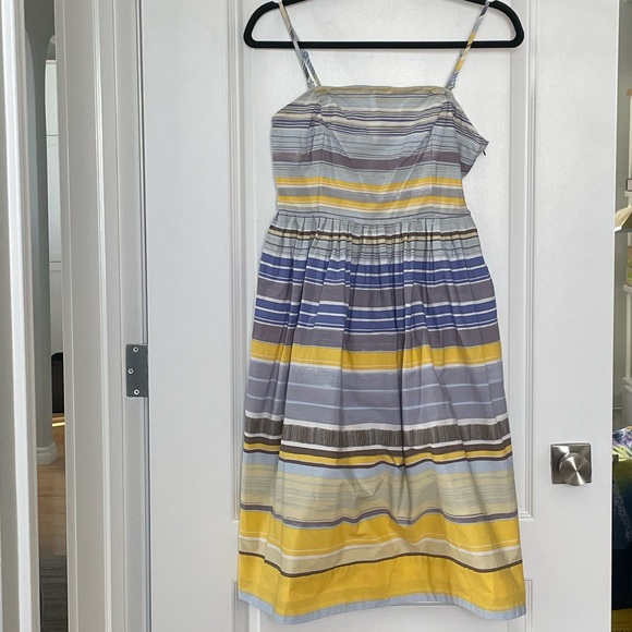 Anthropologie Maeve Blue and Yellow Striped Dress - Picture 1 of 7